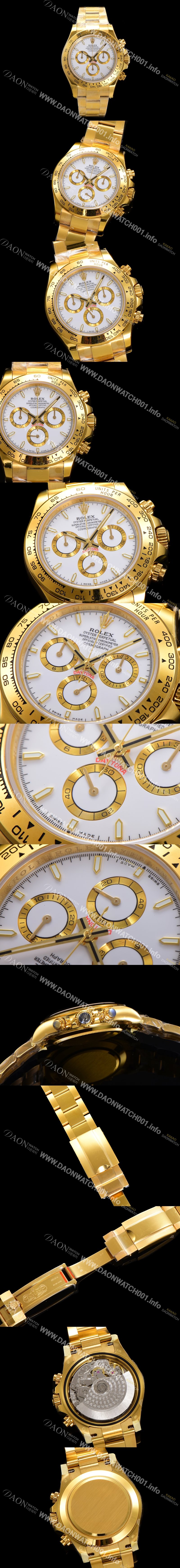 홍콩명품 [로렉스] 남성용 코스모그래프 데이토나 m126508-0001 18K 옐로우골드 40mm 크로노그래프 7750 오토매틱 무브먼트 화이트 다이얼 rol5334