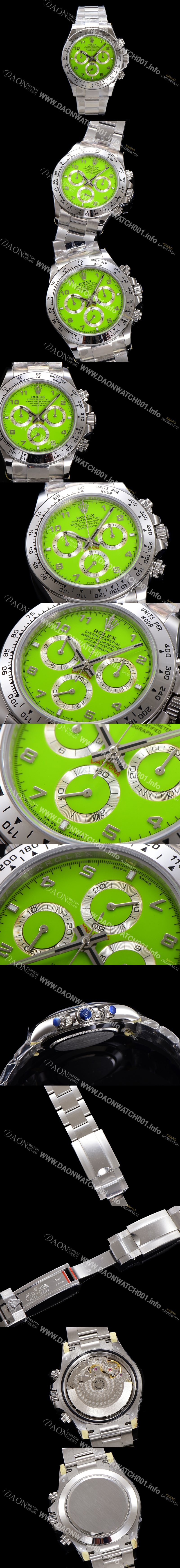 홍콩명품 [로렉스] 남성용 코스모그래프 데이토나 40mm 크로노그래프 7750 오토매틱 무브먼트 그린 다이얼 rol5337
