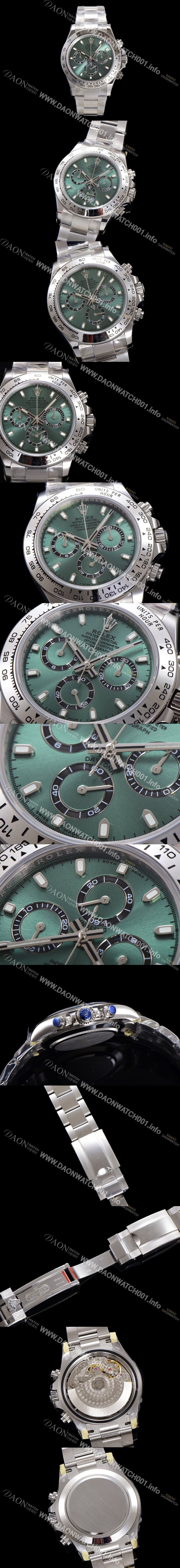 홍콩명품 [로렉스] 남성용 코스모그래프 데이토나 40mm 크로노그래프 7750 오토매틱 무브먼트 그린 다이얼 rol5339