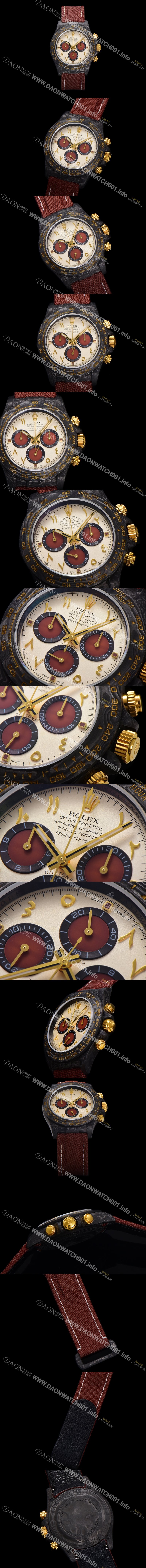 홍콩명품 [로렉스]남성용 데이토나 포지드카본 커스텀 40미리 크로노그래프 오토매틱 Cal.4130 무브먼트 샴페인 다이얼 rol5367