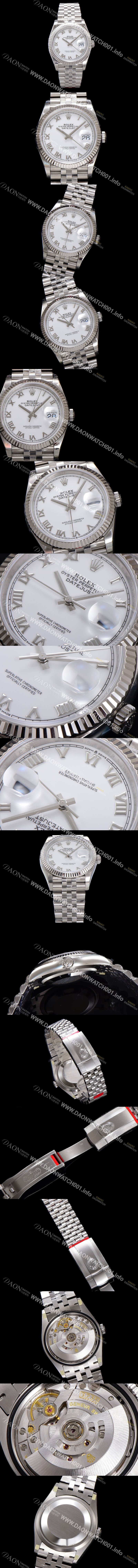 홍콩명품 [로렉스] 남성용 904L스틸!! 신형 데이저스트 36mm II m126234-0025 오토매틱 Cal.3235 무브먼트 로마인덱스 화이트 다이얼 rol5385