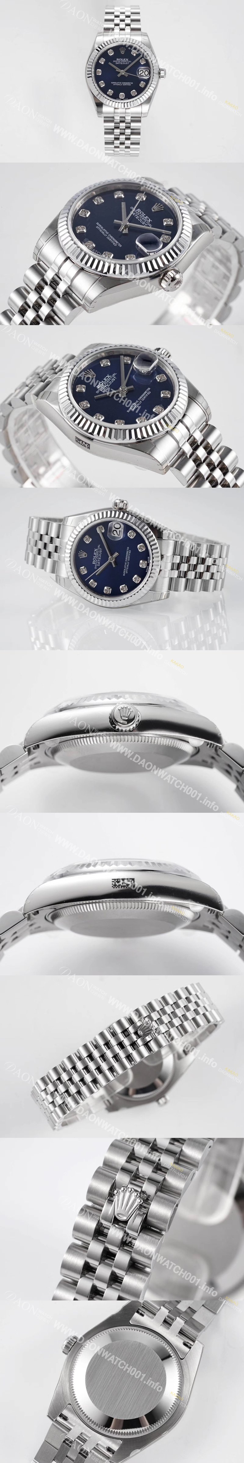 홍콩명품 [로렉스] 여성용 데이져스트 178274 플루티드 31mm 쥬빌레 오토매틱 2236타입 블루 다이얼 rol5437