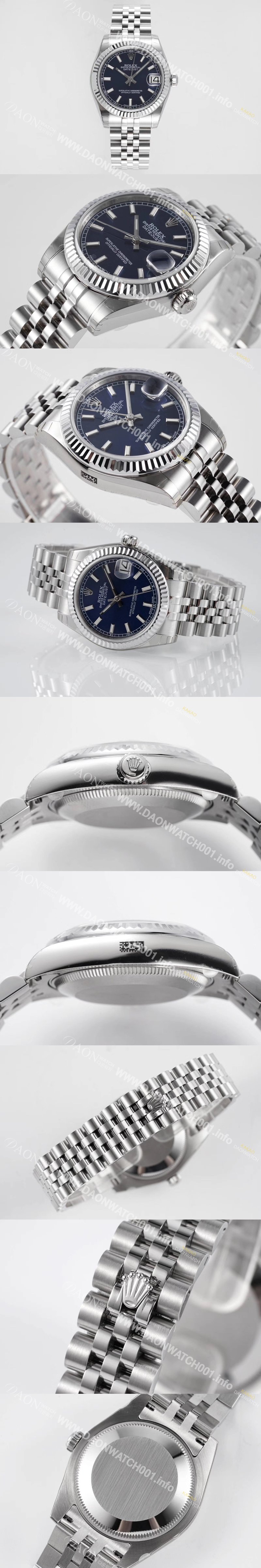 홍콩명품 [로렉스] 여성용 데이져스트 178274 플루티드 31mm 쥬빌레 오토매틱 2236타입 블루 다이얼 rol5438