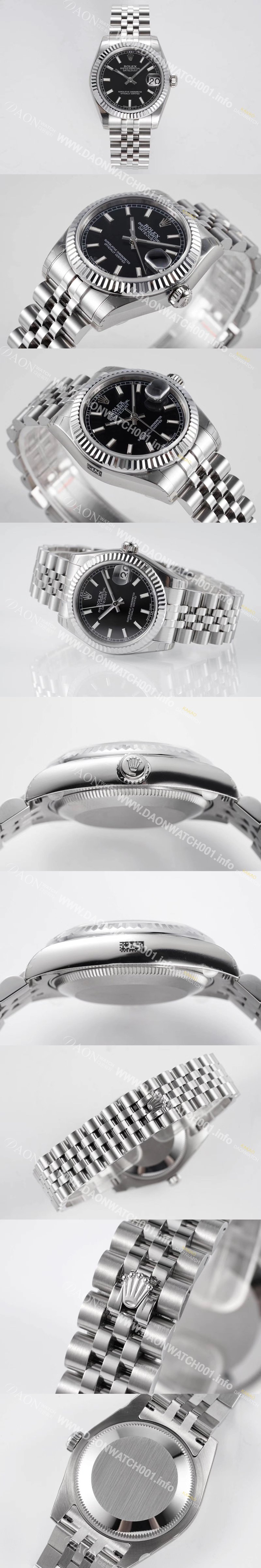 홍콩명품 [로렉스] 여성용 데이져스트 178274 플루티드 31mm 쥬빌레 오토매틱 2236타입 블랙 다이얼 rol5439