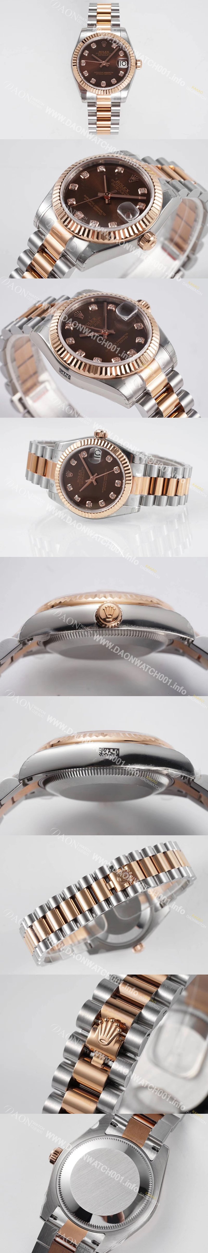 홍콩명품 [로렉스] 여성용 데이져스트 178271 플루티드 18k 로즈골드 31mm 오이스터 오토매틱 2236타입 브라운 다이얼 rol5442