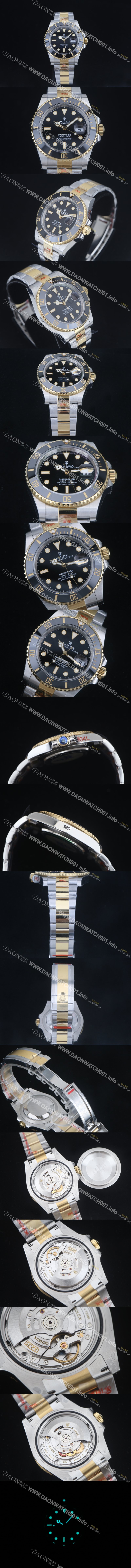 홍콩명품 [로렉스] 남성용 신형 서브마리너 m126613ln 18k옐로우골드 도금 콤비 41mm 블랙 다이얼 Cal.3235 오토매틱 무브먼트 ROL91914