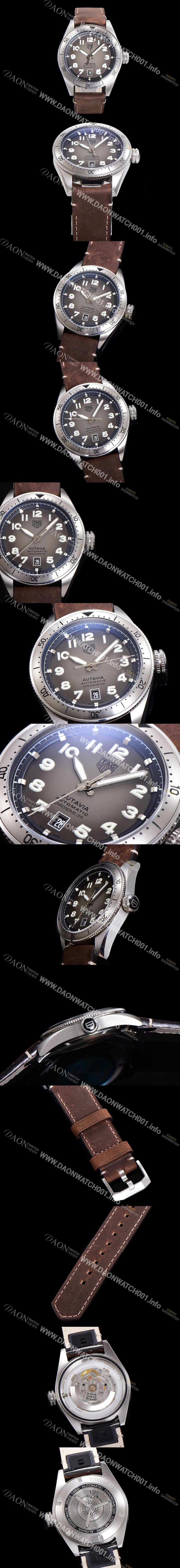 홍콩명품 [태그호이어] 남성용 오타비아 WBE5114 베스트에디션 오토매틱 42미리 가죽줄 그레이다이얼 TAG73876