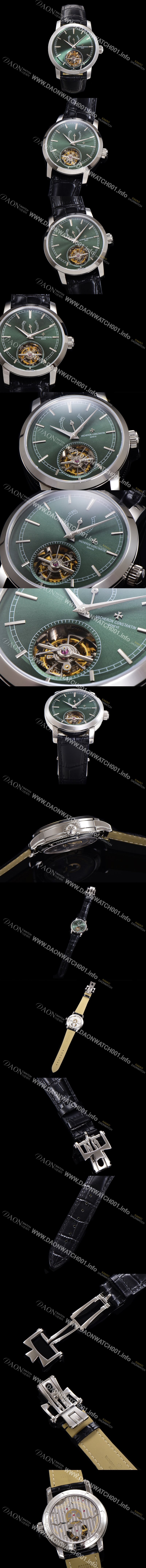 홍콩명품 [바쉐런콘스탄틴] 남성용 트레디셔널 투어빌론 자동형   42mm 가죽줄 그린다이얼 vac81072