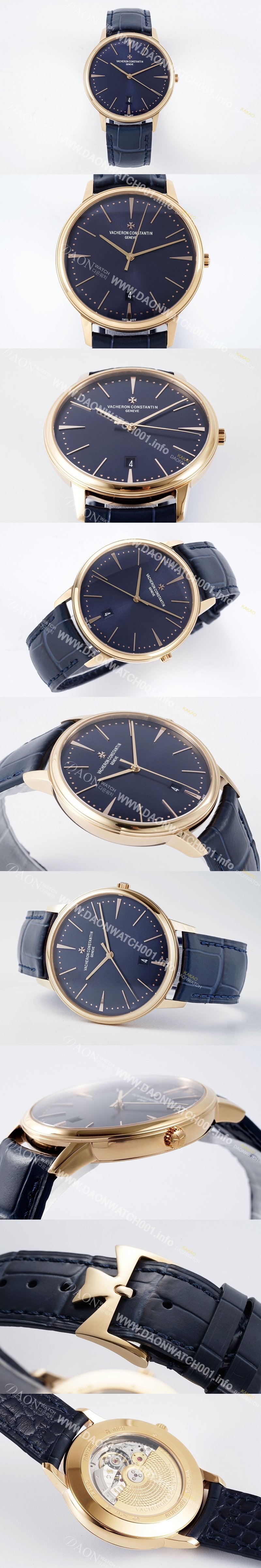 홍콩명품 [바쉐론콘스탄틴] 남성용 패트리모니 85180/000R-B515 셀프 와인딩 드레스 워치!! 18K 로즈골드 케이스 블루 다이얼 오토매틱 무브먼트 vac1162